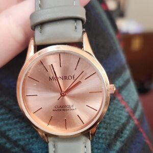 Monroe Classique Rose Gold Women's Watch with Gray Strap